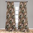thumbnail image 2 of Jungle Boho Window Curtains, Repetitive Pattern of Scabiosa Pattern with Leaves Greenery Boho Art, Lightweight Decor 2-Panel Set with Rod Pocket, Pair of - 28"x84", Pale Rose Dark Khaki, by Ambesonne, 2 of 3