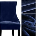 thumbnail image 5 of Namzi Velvet Wingback Chair Cover Slipcover Stretch Washable Sloping Armchair Protector Seat Cover for Dining Room Home Hotel Banquet Decor (Set of 2,Blue Green), 5 of 5