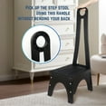 thumbnail image 4 of Heavy Duty Wood Step Stool with 32.75 inches Tall Handle, Vintage Step Stool for for Kitchen, Bedroom or Bathroom, Black, 4 of 6