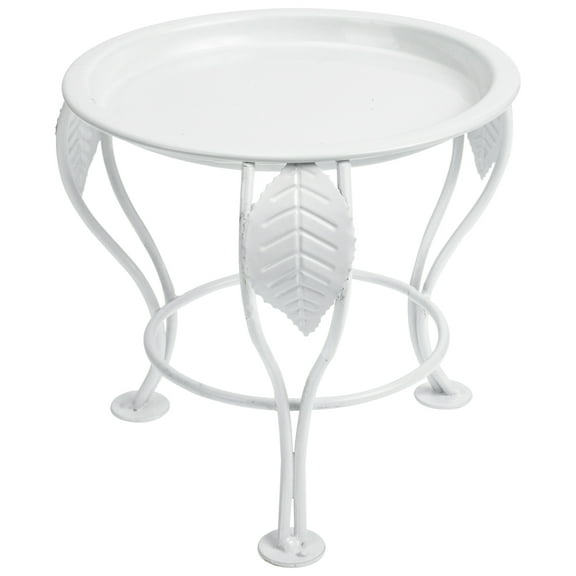 IDEANATEGRATE Outdoor Plant Stand European Style Iron White 1Pcs 5.3x5.3in