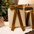 thumbnail image 3 of 10 Pack Velvet Christmas Tree Bows, lazos de terciopelo para arbol de navidad, 12.4 Inch, Pre-Tied Long Tail Velvet Ribbon Bows, Christmas Wreath Decorations, Gift Wrapping Bows and Garland Decor, 3 of 6