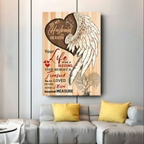 To My Husband in Heaven Poster, Husband And Wife Poster, To My Husband Your Life was a Blessing Poster,Living room wall decoration, frameless 8X10 inches