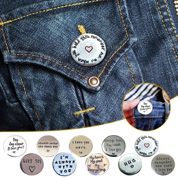 mfyjkho Monedas de bolsillo personalizadas de acero inoxidable para la toma de decisiones, recuerdos de amor grabados para parejas y amigos, juego de 1