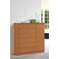 thumbnail image 5 of Hodedah 7-Drawer Chest with Locks on 2-Top Drawers plus 1-Door with 3-Shelves in Cherry, 5 of 5