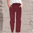 thumbnail image 2 of FAIWAD Corduroy Pants Women Comfy Elastic Waist Loose Pull On Pants with Pockets Dressy Casual Work Trousers, 2 of 7