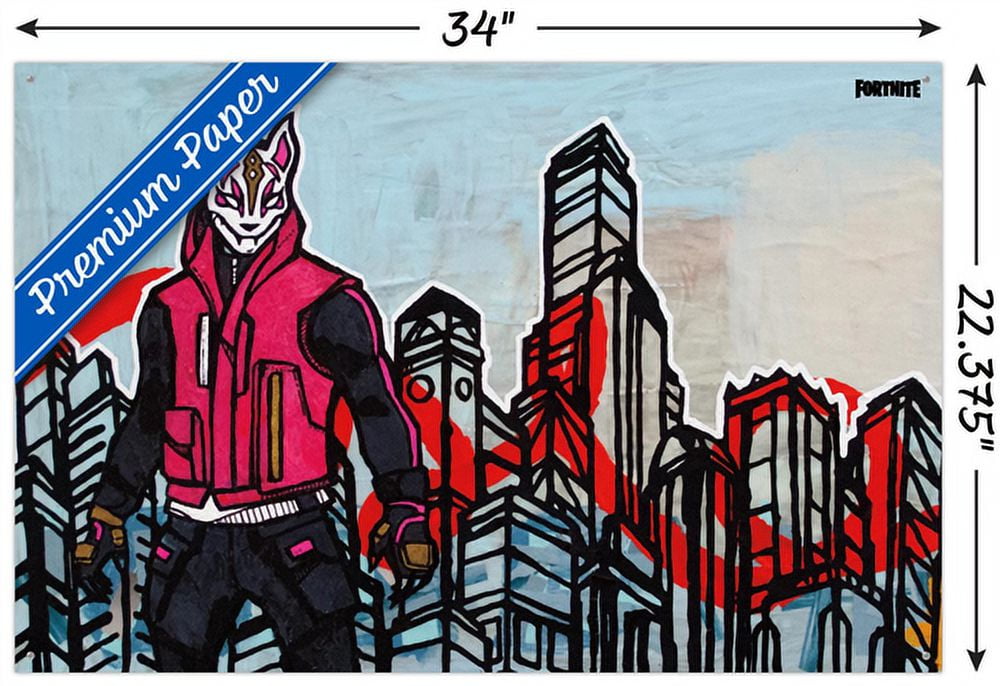 Fortnite - Aaron Fox Drift Wall Poster with Push Pins, 22.375" x 34"