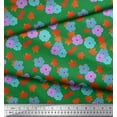 thumbnail image 2 of Soimoi Poly Georgette Fabric Leaves & Floral Clip Art Printed Craft Fabric by the Yard 52 Inch Wide, 2 of 3