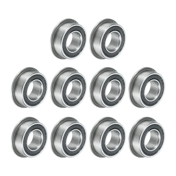 MF84-2RS Flanged Ball Bearing 4x8x3mm Double Sealed Chrome Steel Flange Bearings, 10 Packs