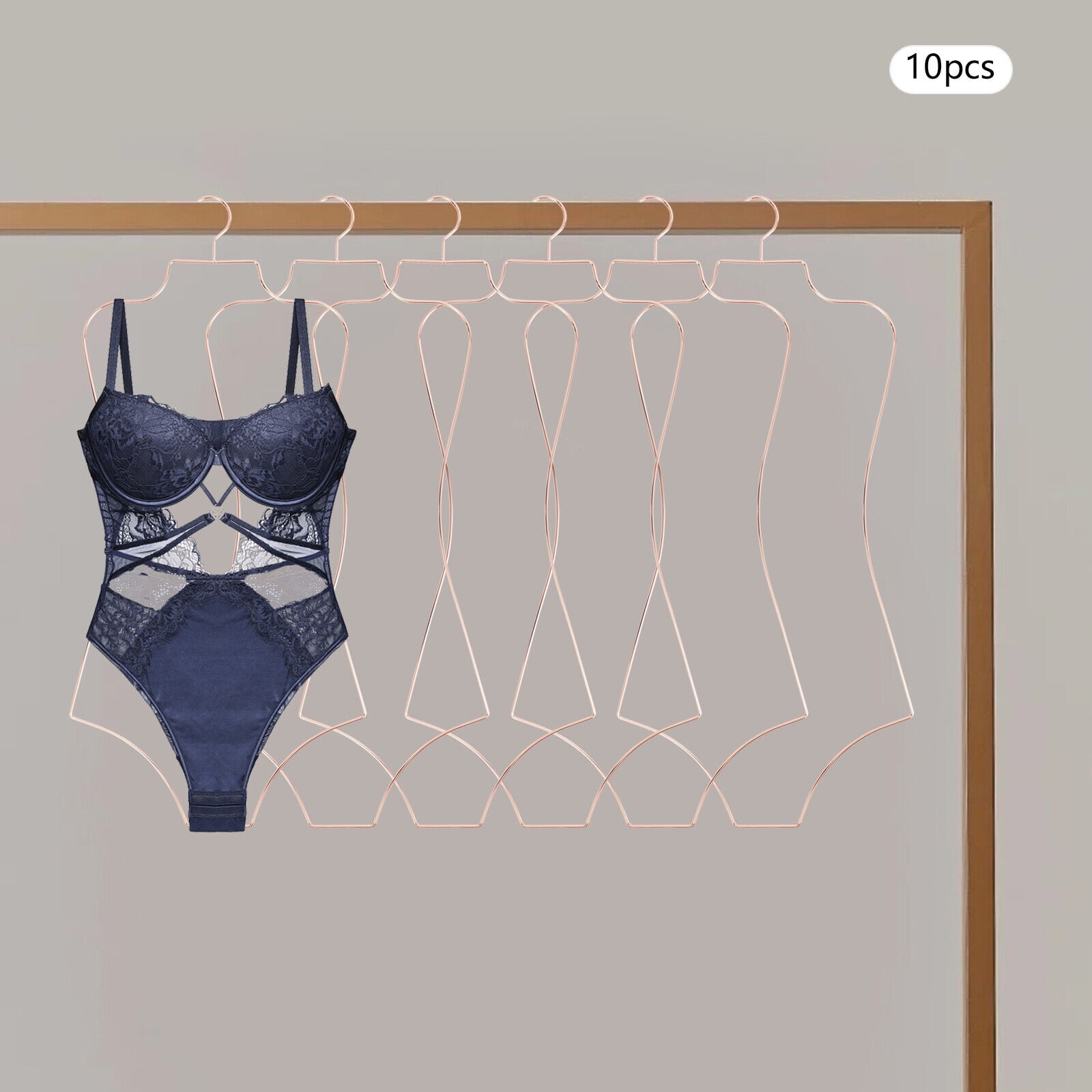 10Pcs Gold Swimsuit Hangers, Iron Body Shape Bikini Display Hanger for Bathing Suit Swimsuits Lingerie Pajamas Underwear for Home Boutique Retail Shop Closet