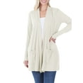 thumbnail image 4 of Womens Slouchy Long Sleeve Open Front Draped Cardigan Sweater, 4 of 6