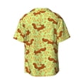 thumbnail image 4 of Balery Floral Squirrel Men's Casual Button Down Shirt Short Sleeve Textured Summer Cuban Beach Shirts-4X-Large, 4 of 7