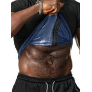 SAYFUT Men's Weight Loss Shirt Top Training Body Shaper Clothes Sweat Sauna Suit Zipper Short Sleeve