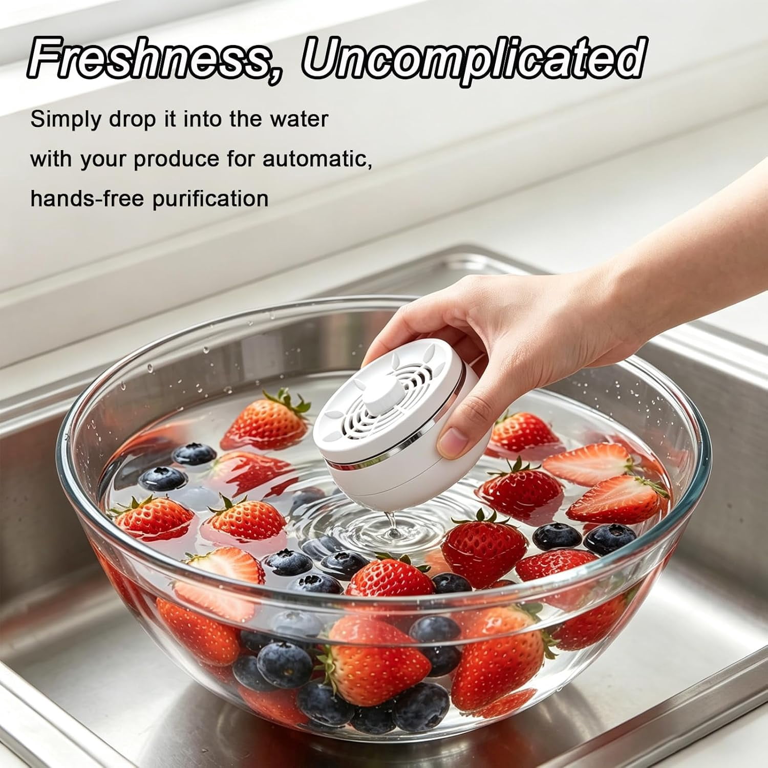Fruit and Vegetable Washing Machine,Wireless Fruit Cleaner Device,Titanium Electrolysis Fruit and Veggie Cleaning Machine,Waterproof Food Purifier for Fruits,Vegetables,Meat and Tableware