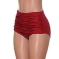 thumbnail image 3 of MRULIC tankini bathing suits for women Women's High Waisted Swim Bottom Ruched Bikini Tankini Swimsuit Briefs Plus Size Red + XL, 3 of 4