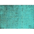 thumbnail image 1 of Ahgly Company Machine Washable Indoor Rectangle Oriental Turquoise Blue Industrial Area Rugs, 7' x 10', 1 of 4