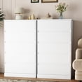 thumbnail image 3 of White Dresser for Bedroom, 5 Drawer Dresser, 2PCS Tall Dresser Modern Wooden Closet Dresser & Chest of Drawers for Closet, Living Room Hallway,2pcs, 3 of 6