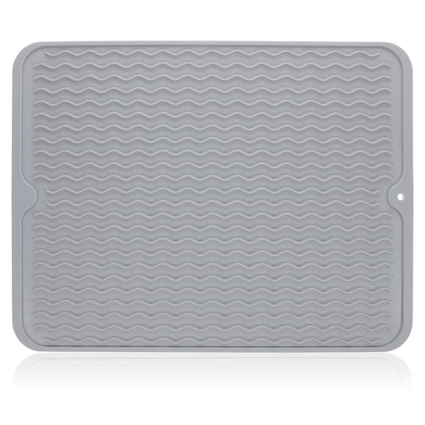 Tapete de silicona para secar platos, resistente al calor, antideslizante, para encimera de cocina