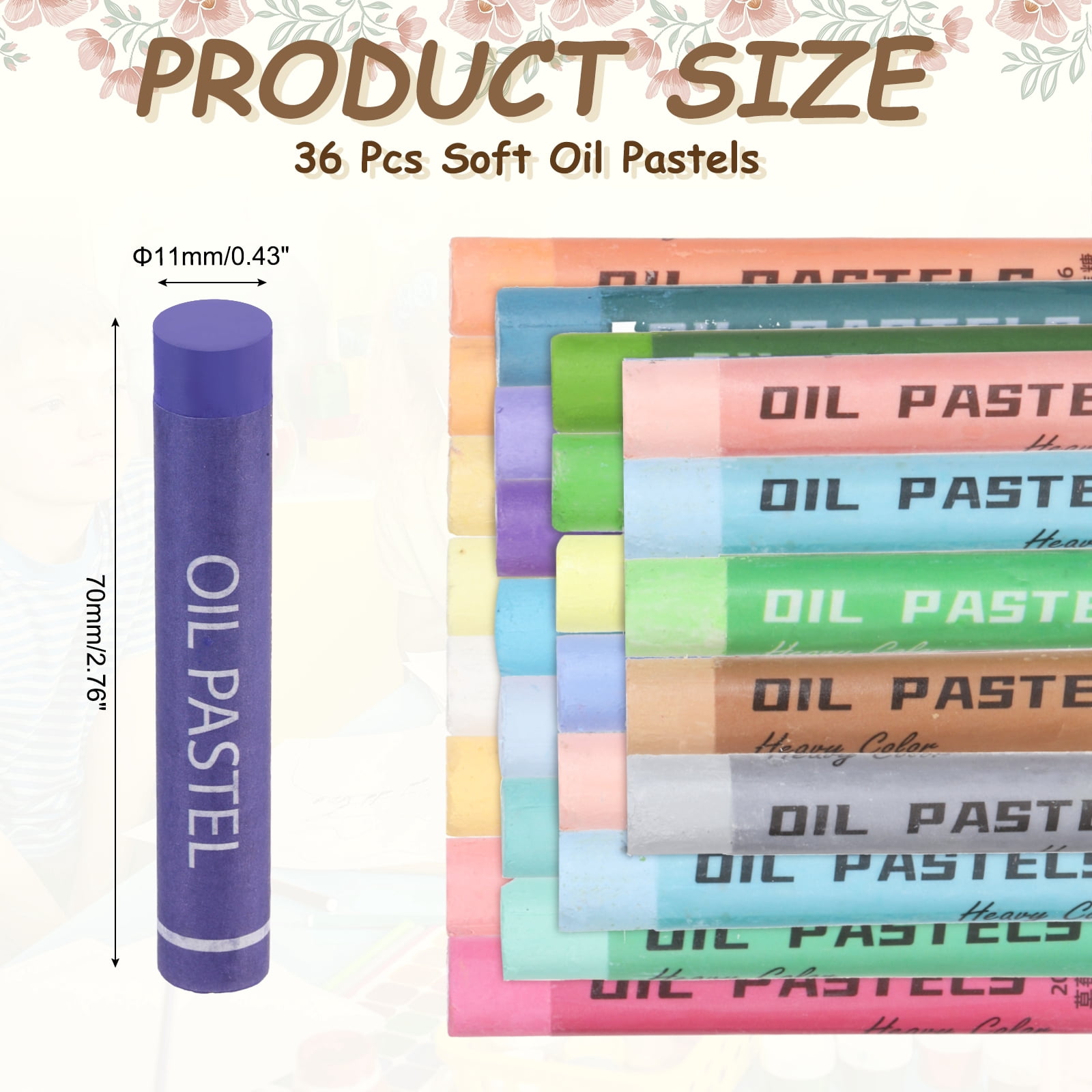 Uxcell Soft Oil Pastels, Oil Pastel Crayons Vibrant Color Blendable Art Supplies for Painting Drawing Blending Painting Artists Beginners Professional(Dark Purple, Pack of 36)