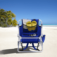 thumbnail image 5 of Portable Beach Chair for Adults, Outdoor Lightweight Camping Chair Lay Flat Folding Backpack Beach Reclining Chair with 4 Positions, Headrest, Cooler Pouch, Cup Holder, Ocean Striped, 5 of 7