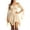 Beige, variant on NordicNest Womens Off Shoulder Corset Dress Ruffle Sleeve Handkerchief Hem Boho Cottagecore Mini Dress Dark Purple,XXL