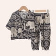 thumbnail image 2 of Icvfdpl Pyjama Fille Imprimé Complet T-Shirt Manches Courtes Ensemble 2 Pcs Pyjama Décontracté 4-5 Ans, 2 of 4