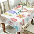 thumbnail image 4 of GZHJMY Easter Rabbit Eggs Tablecloth, Rectangle Waterproof Washable Polyester Table Cover for Picnic Dinner Holiday Party Decor, 54 x 54 Inch, 4 of 7