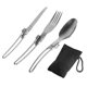 thumbnail image 1 of Cookware Backpack Fork Stainless Steel Fold Knife Utensil Spoon Set, 1 of 5