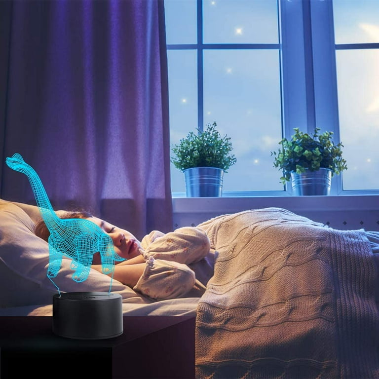 Dinosaur Lamp 3D Night Light Decorative LED Bedside Table Lamp for Kids Room Xmas Birthday Gifts for Boys Girls Child Walmart