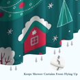 thumbnail image 6 of Dark Green Christmas Tree and House Pattern Shower Curtain 36"x72" ,Bathroom Decorative Shower Curtains Set with 12 Hooks,Modern Waterproof Washable Shower Curtain, 6 of 6
