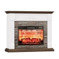 thumbnail image 2 of 44"L Fireplace Mantel with 23" Electric Fireplace, Wooden Free Standing Fireplace, with Remote Control, Adjustable LED Flame, 2 of 11
