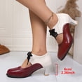 thumbnail image 5 of Abomasnow Women's Round Toe Two Tone Mary Jane Heels Ribbon Bow Tie Block Heel Dress Shoes Vintage Brogue Pumps for Party Daily Wear, 5 of 8