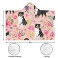 thumbnail image 3 of Wearable Blanket,Bernese Mountain Dogs with Pioneer Flower Hooded Wearable Flannel Blanket for Adults & Teens,Winter Poncho Shawl Wrap Cape Cozy Anti-Pill,60"x80", 3 of 5