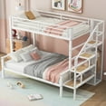 thumbnail image 3 of Euroco Metal Twin over Full Bunk Bed with Wardrobe, White, 3 of 12