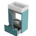 thumbnail image 5 of 78.10-lb Aqua Grille-patterned Bathroom Vanity with DTC Hinges for Rust-free Bathroom Storage, 5 of 6