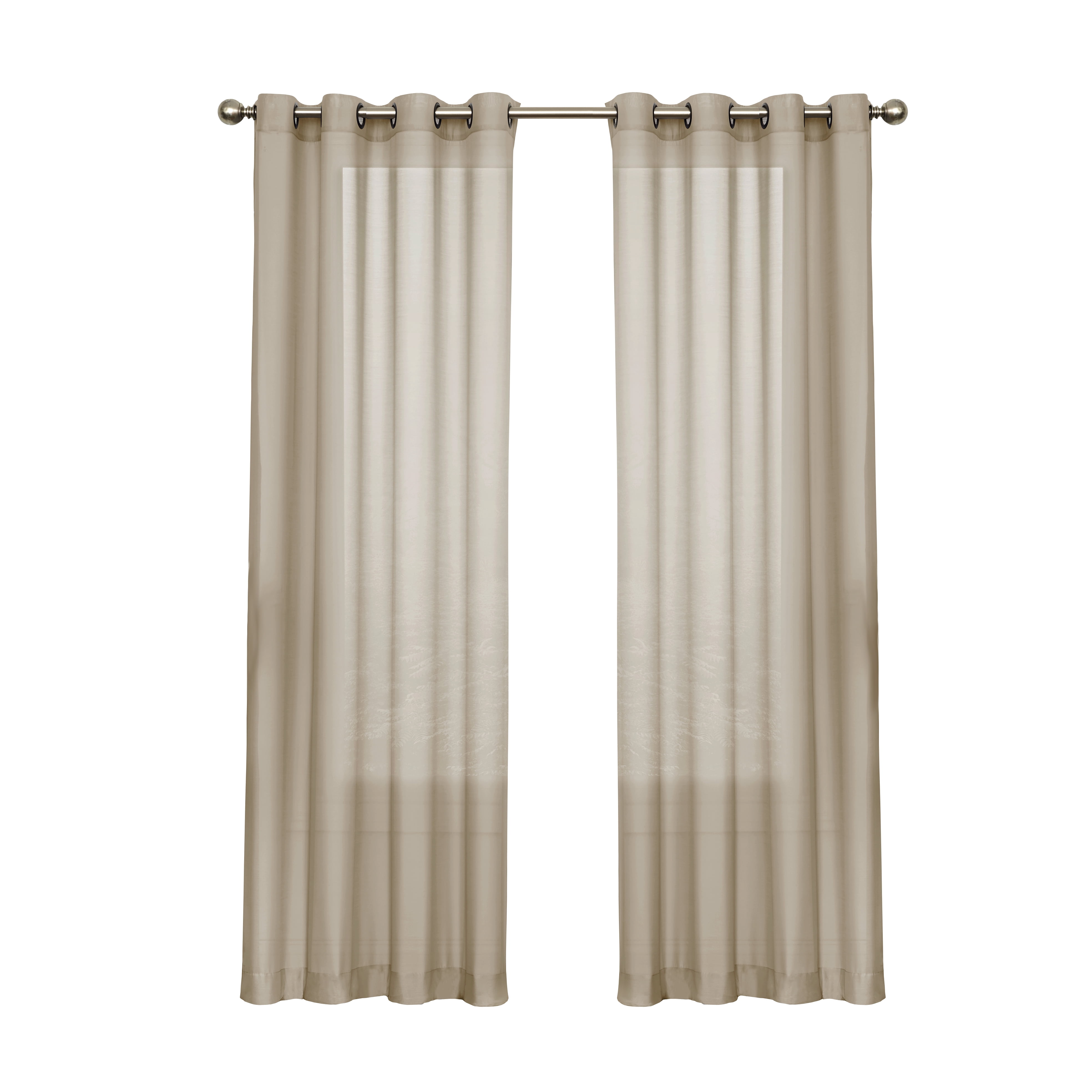 Eclipse Liberty Light Filtering Window Curtain 52 Inches Wide x 95 Inches Long, Single Window Curtain Panel, Grommet, Ecru Cream