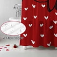 thumbnail image 5 of White Love Shower Curtain, 36" x 72", Heart Valentines Red Waterproof Bathroom Curtain Washable Shower Curtain Set with 12 Hooks, 5 of 9