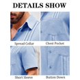 thumbnail image 5 of Summer Men Shirt Guayabera Short Sleeved Button Up Beach Shirt, 5 of 6