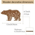 thumbnail image 2 of Creative Natural Wooden Wall Hanging Decoration Wall Art Ornament with Hook Hanger Bear Mountain Pattern 300x170x6mm, 2 of 7