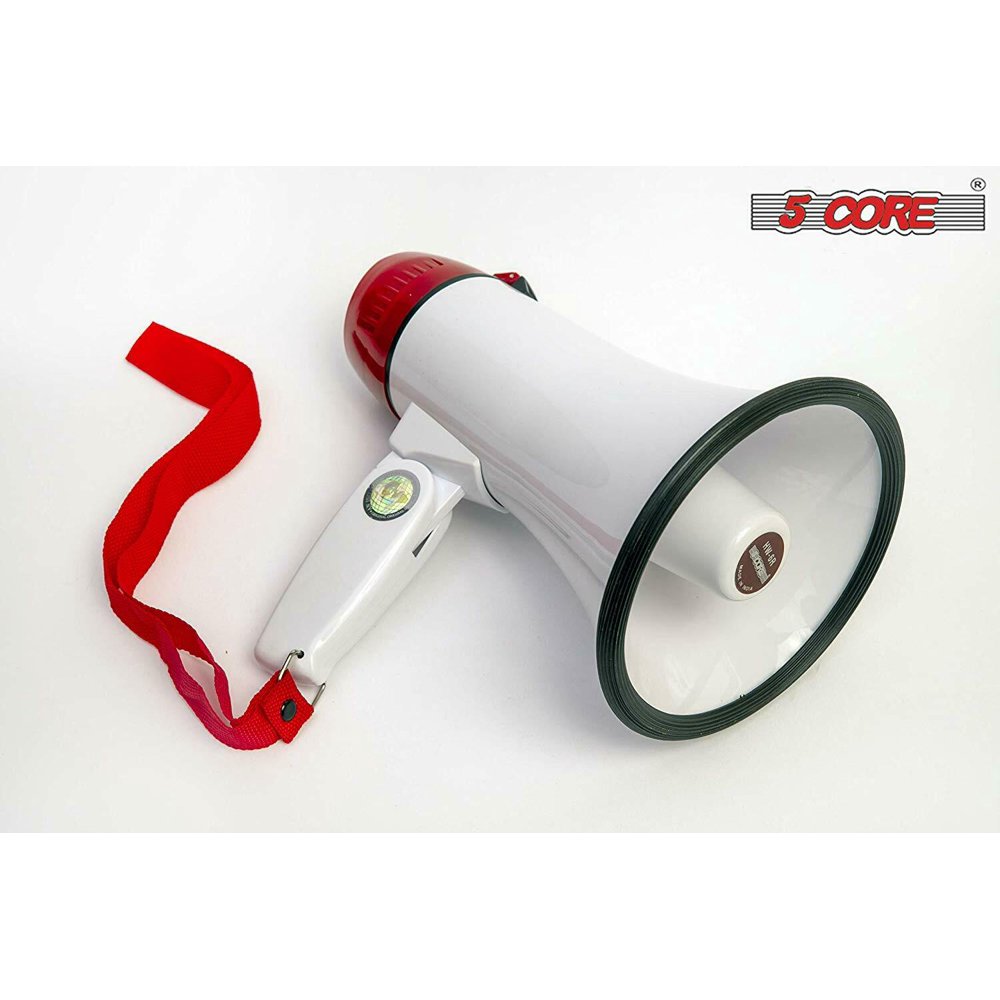 5 Core Megaphone Bullhorn Cheer Horn PA with RECORDING Siren Loudhailer