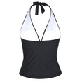 thumbnail image 3 of Hilor Womens Plunging V Neck Halter Bathing Suit Tops Shirred Tankini Top, 3 of 5