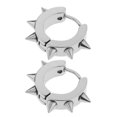 thumbnail image 4 of Pendientes de acero inoxidable Zulema Spike Cone Rivet Hoop Punk Ear Studs color de acero, 4 of 8