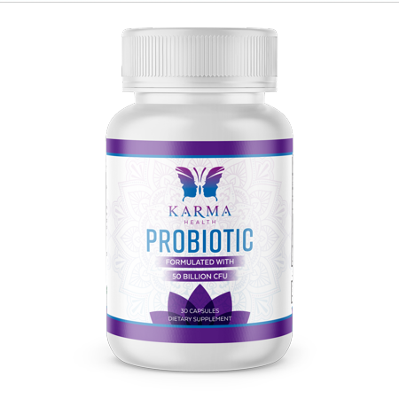 Karma Health Probiotic Formulated With 50 Billion CFU - fiber supplement - Digestive Enzymes - 1 Month Supply - for Men & Women - Vegan - GMO Free - Made In USA In FDA Supervised Facility - 5 Pack