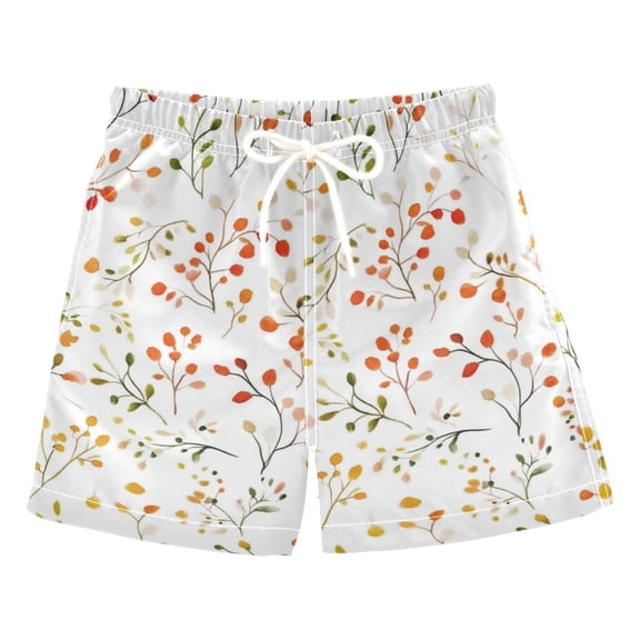 FORMRS Boys Swim Trunks Quick Dry Mesh Liner Boardshorts Sizes XS-XL, Small Floral Pattern