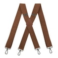 thumbnail image 2 of SGFCWSX Men's X-Back Suspenders, 4-Clip Adjustable Elastic Formal Casual Brown, 2 of 3