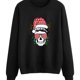 thumbnail image 1 of Sudadera de mujer Recortada Halloween Navidad Calavera Sudadera Pullover Top, 1 of 4