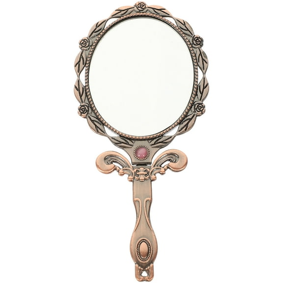 WHAMVOX Vintage Retro Handheld Makeup Mirror for Women with Zinc-alloy Glass Frame Multi Color