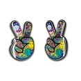 thumbnail image 4 of Dan Morris Peace Fingers Pin - Peace Hand Double Butterfly Backings Enamel Lapel Pin - 5cmx2.5cm, 4 of 7