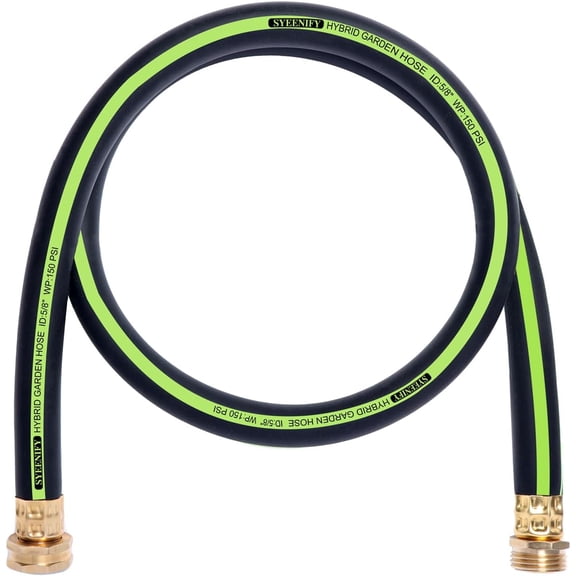 PYYAN-Short Garden Hose 5/8 in. x 4 ft Lead-in Water Hose Male/Female Heavy Duty Hybrid Water Hose No Kink and Flexible Rubber Hose for Dehumidifier,Vehicle Water Filter and Camp Water Tank