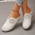 thumbnail image 3 of HomeDM Womens Wedge Sandals Closed Round Toe Comfort Arch Support Slip-On Walking Shoes for Summer Beach, Beige Size 5.5, 3 of 9