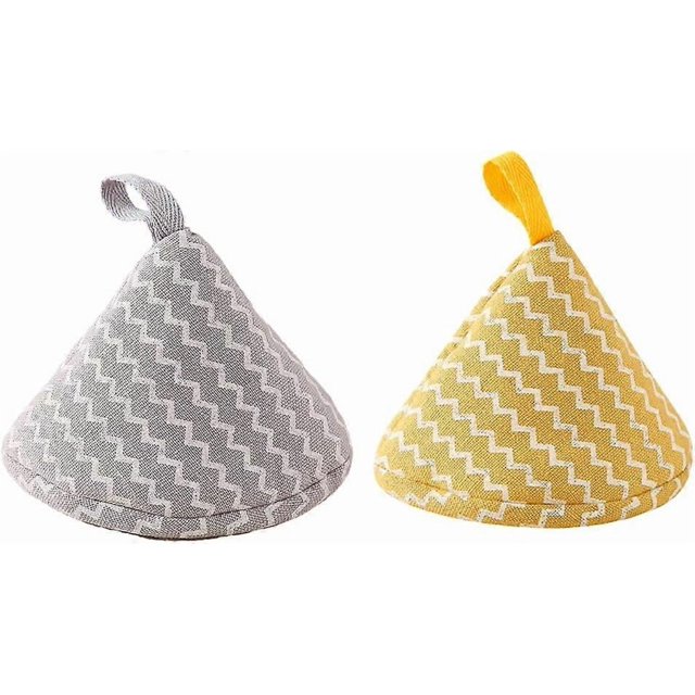 2 Pieces Mini Oven Mitts Japanese Triangle Pot Handle Lid Scald Proof Pot Knob Cloth Lid Holder For Pot Lid Casserole Microwave Kitchen